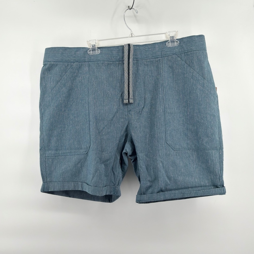 Simms Biscayne Short Mens XXL Atlantic Blue Hemp Cotton Fishing Drawcord 8in